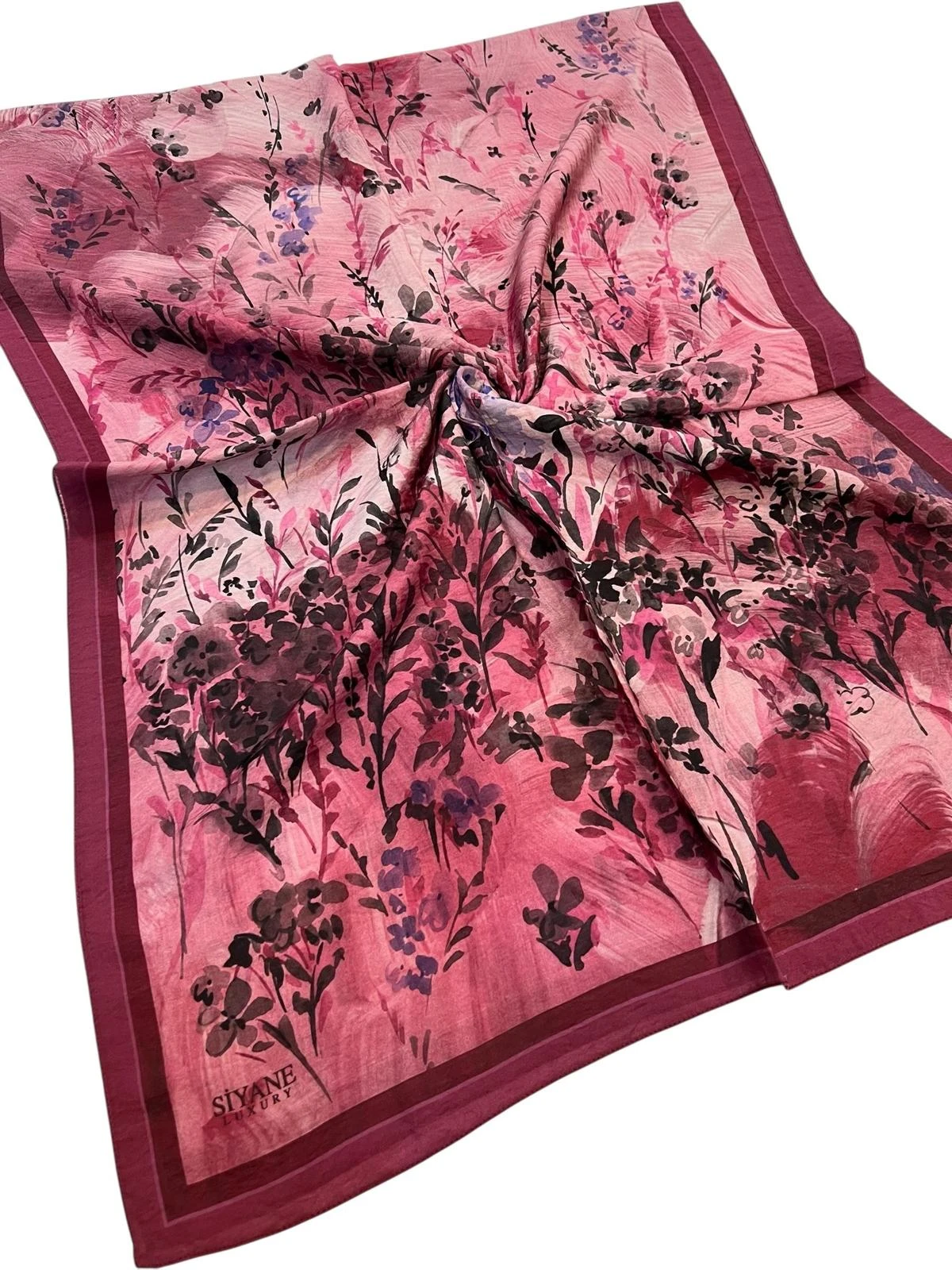 MÜRDÜM Siyane Çiçek Cupra Viskon Şal