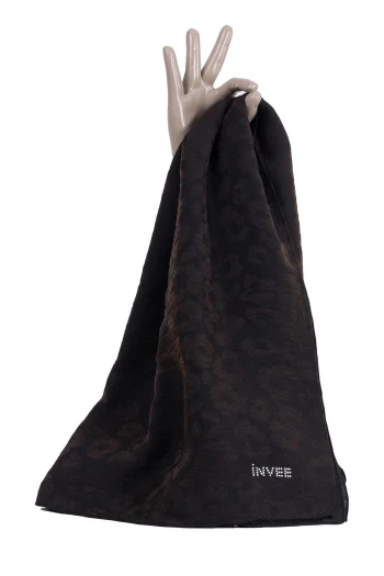 Siyah Altın İnvee Leopar Şal 1329