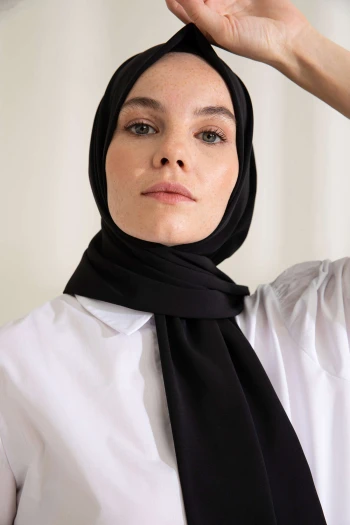 SİYAH Balse Medine İpeği Şal