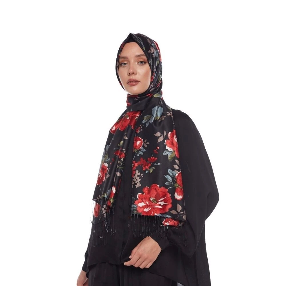 SİYAH İpekevi İpek Şal 7166