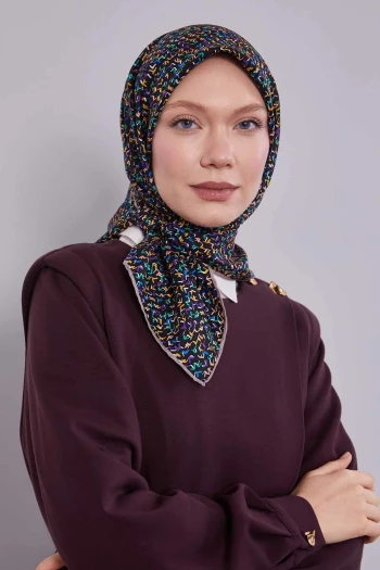 SİYAH Levidor Twill İpek Eşarp 45