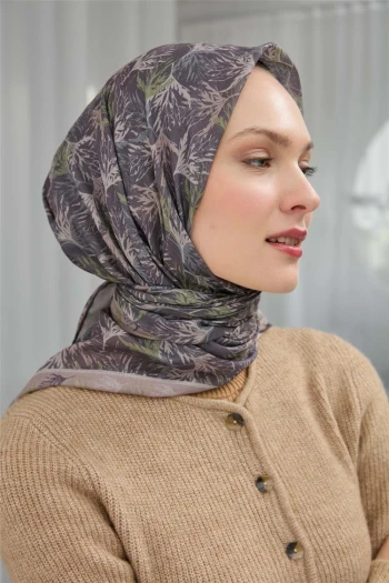 01 Silk home Ağaçlı Desen Soft Eşarp