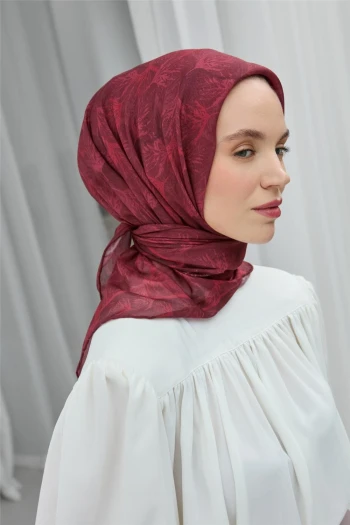 02 Silk home Ağaçlı Desen Soft Eşarp