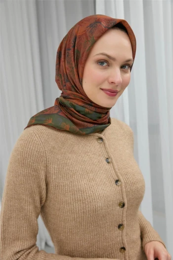 13 Silk home Ağaçlı Desen Soft Eşarp