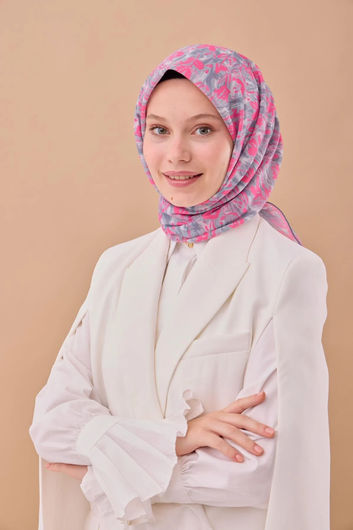 24 Silk Home Soft Fırça Desen Eşarp