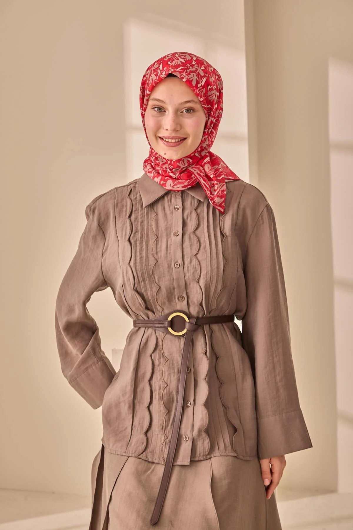 41 Silk Home Soft Fırça Desen Eşarp