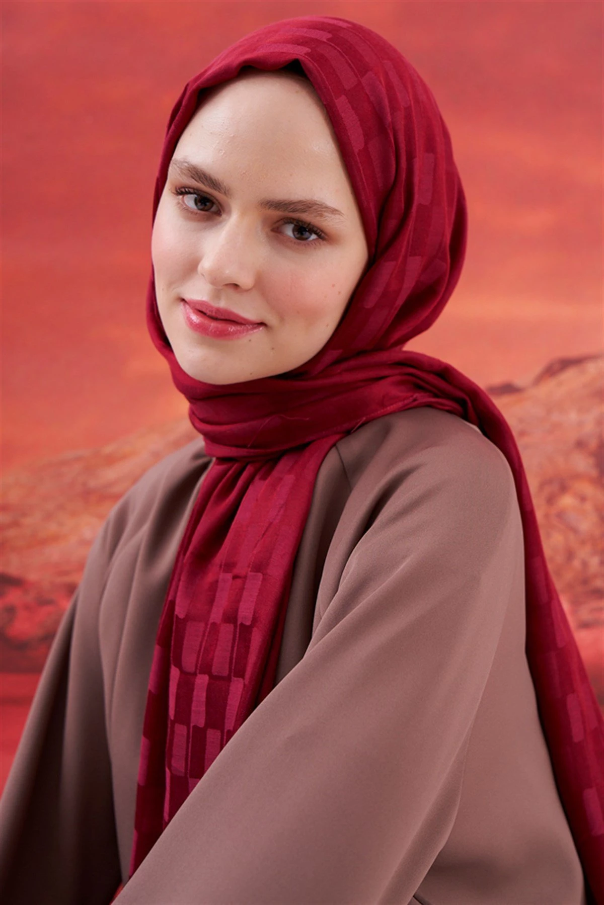 BORDO Carell Küpçizgi Jakar İtalyan İpekli Şal