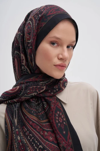 Dark Carell Saphire Early İpek Şal