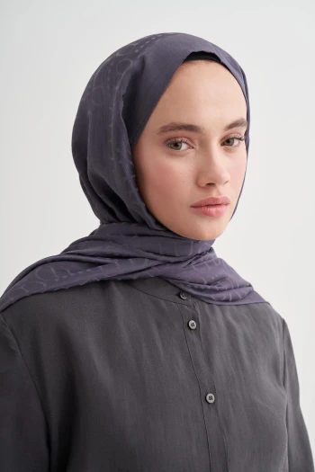 Füme Carell Luxe Desen Liora Pamuk Şal