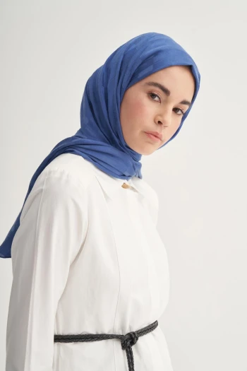 İNDİGO Carell Küpçizgi Jakar İtalyan İpekli Şal