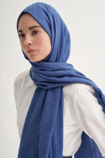 İNDİGO Carell Simetrik Jakar İtalyan İpekli Şal