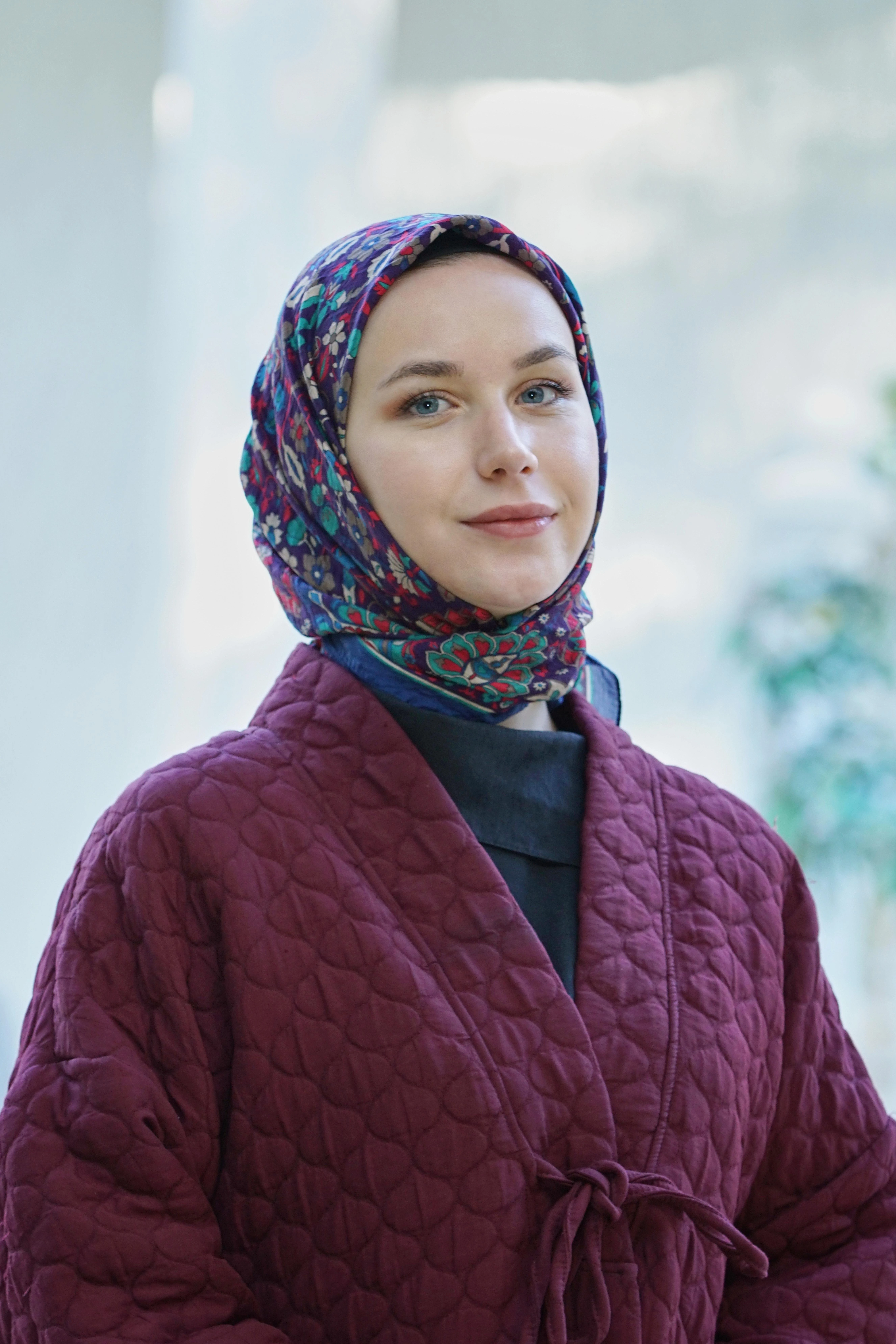 Lacivert Ekru Loryan Scarf Diamond Adel Eşarp