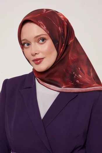 Orange Luvensara Botanik Lale Desen Soft Eşarp