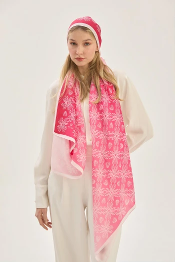 Pembe Maisa Neva Floş Viskon Şal