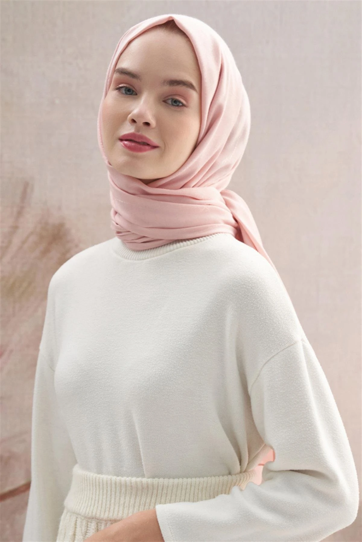 Pudra Carell Monogram Jakar İtalyan İpekli Şal