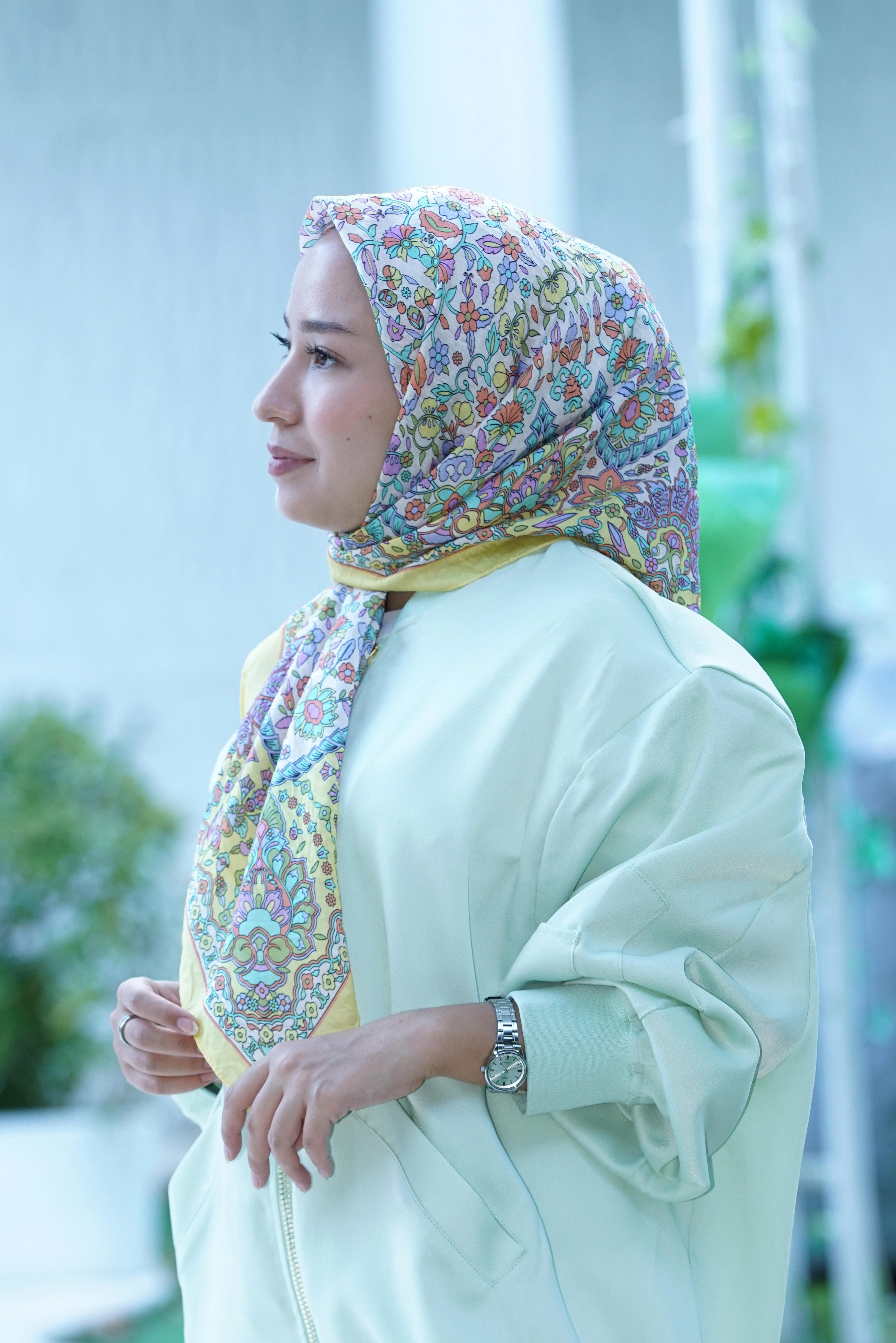 sarı bej Loryan Scarf Diamond Adel Eşarp