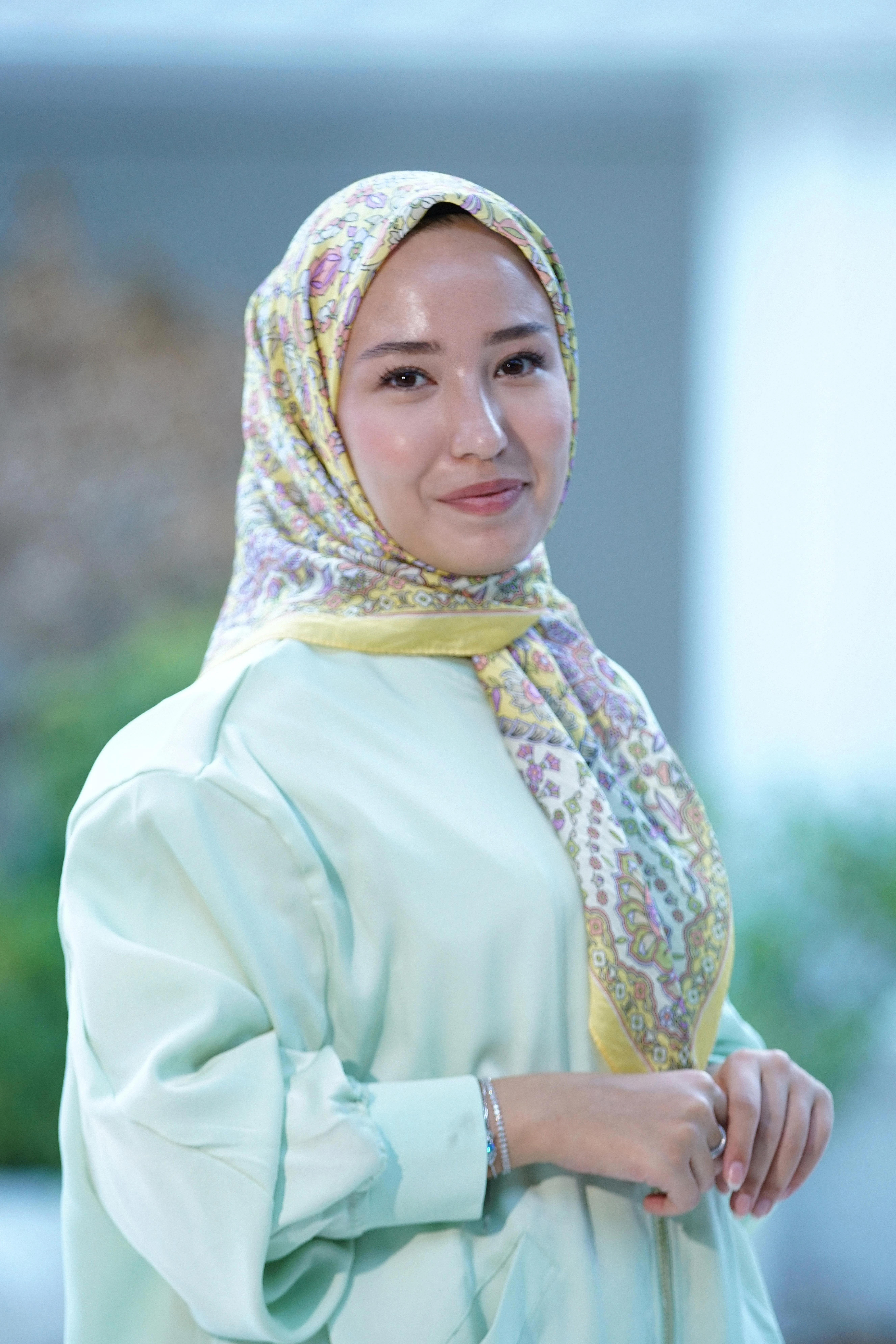 Sarı Loryan Scarf Diamond Adel Eşarp