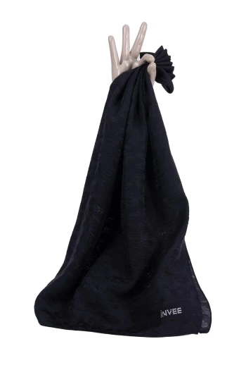 SİYAH İnvee Kare Leopar Eşarp 1347