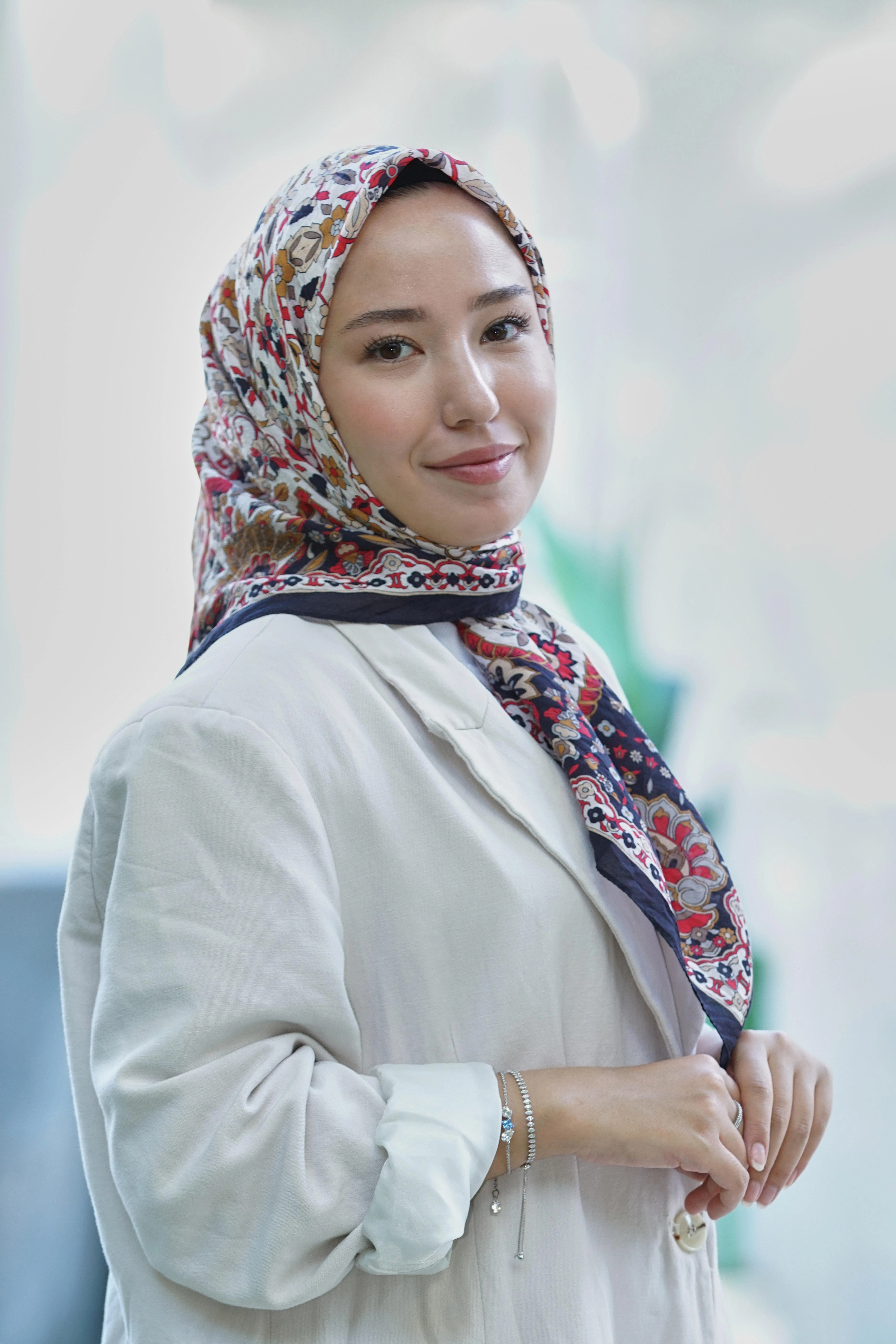 Siyah-Kırmızı Loryan Scarf Diamond Adel Eşarp