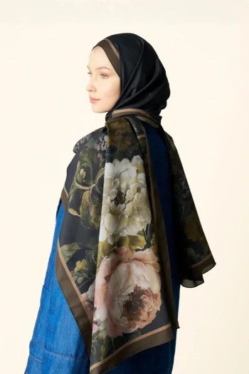 YEŞİL ED Scarf Floris Floş Viskon Şal