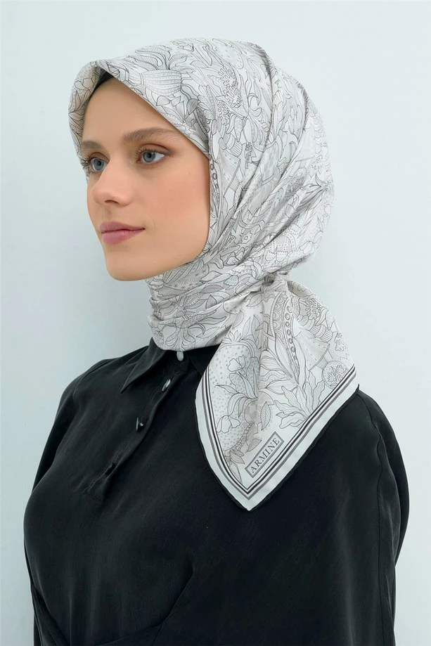01 Armine Twill İpek Eşarp 9508D