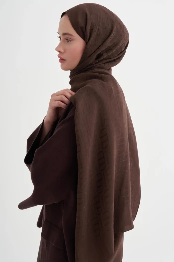 ACI KAHVE Carell Luxe Desen Liora Pamuk Şal