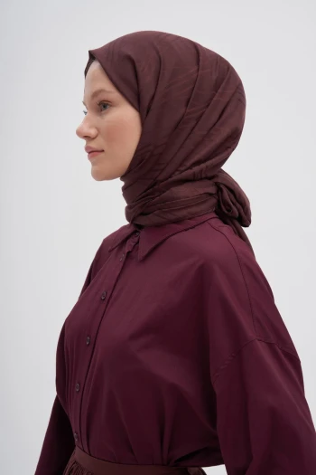 ACI KAHVE Carell Simetrik Jakar İtalyan İpekli Şal