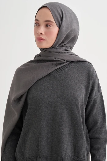 Antrasit Carell Luxe Desen Liora Pamuk Şal