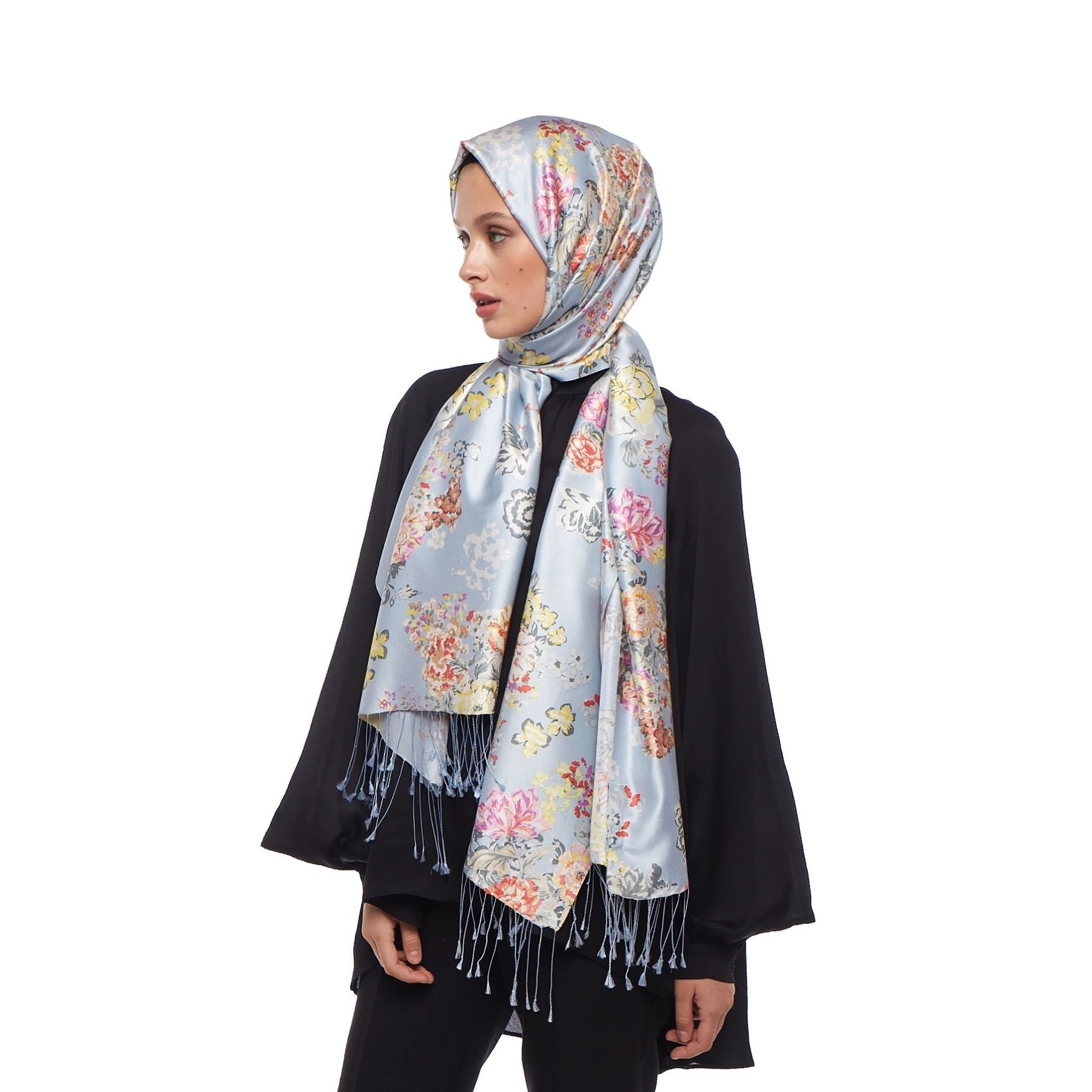 Bebe Mavisi İpekevi İpek Şal 5716