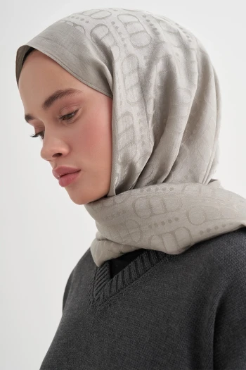 GRİ Carell Luxe Desen Liora Pamuk Şal