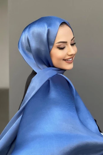 İNDİGO Harem Scarf Como Saten Şal