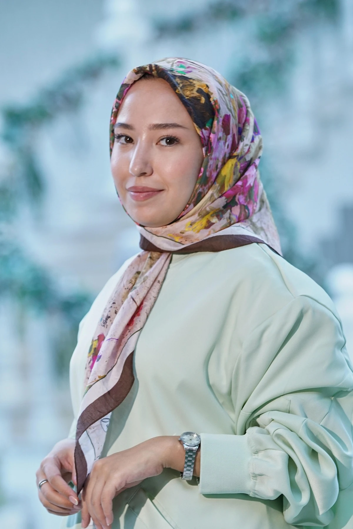 Kahve Loryan Scarf Duman Desen Henna Eşarp