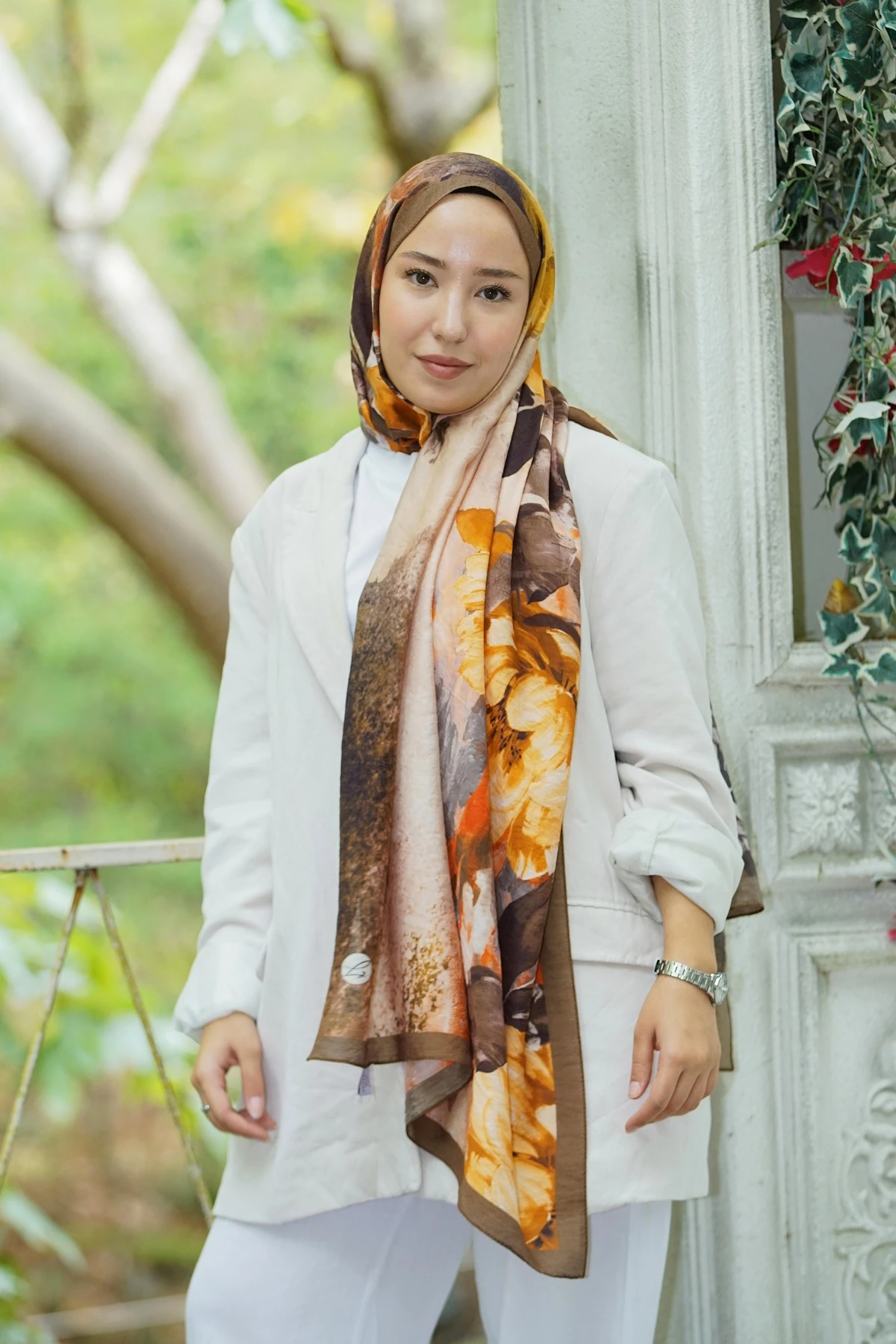 Koyu Haki Loryan Scarf Diamond Anna Şal