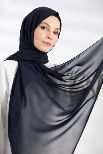 LACİVERT Balse Şifon Şal