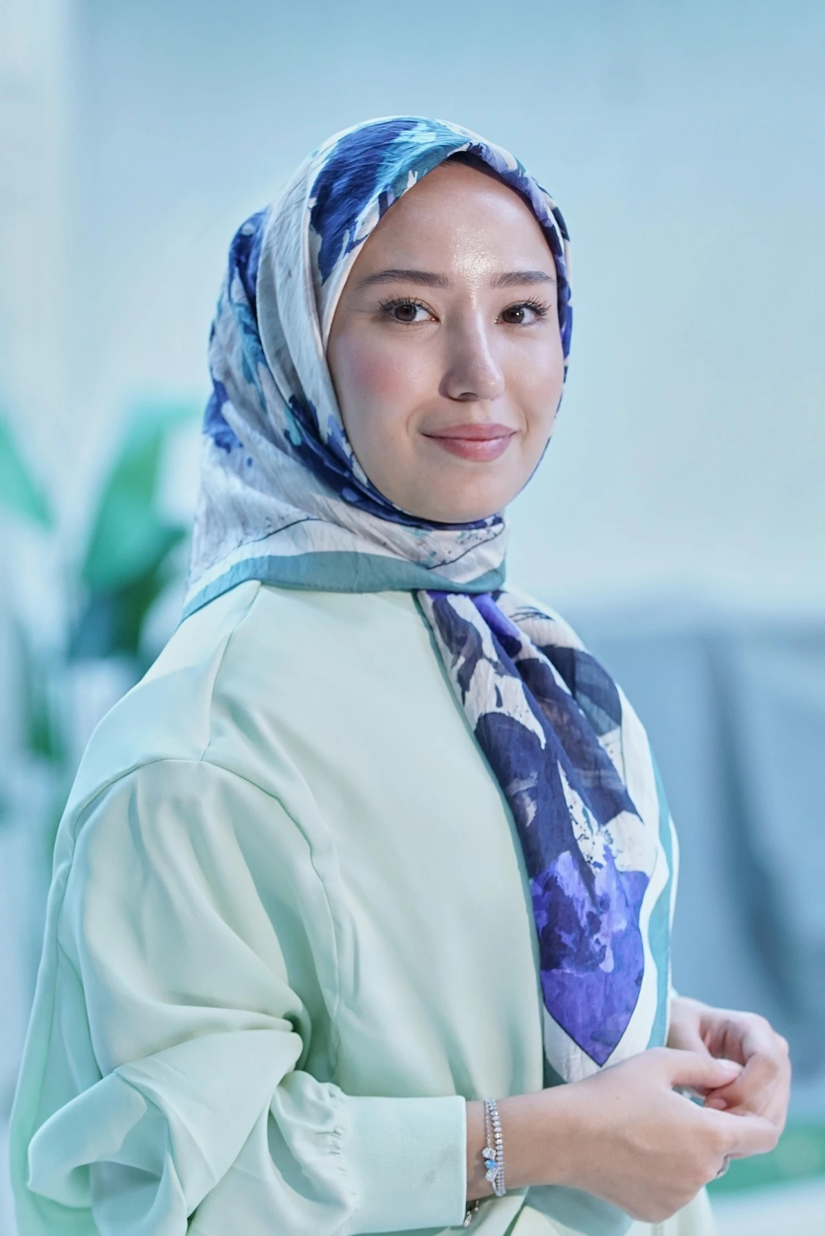 Mint Loryan Scarf Duman Desen Henna Eşarp