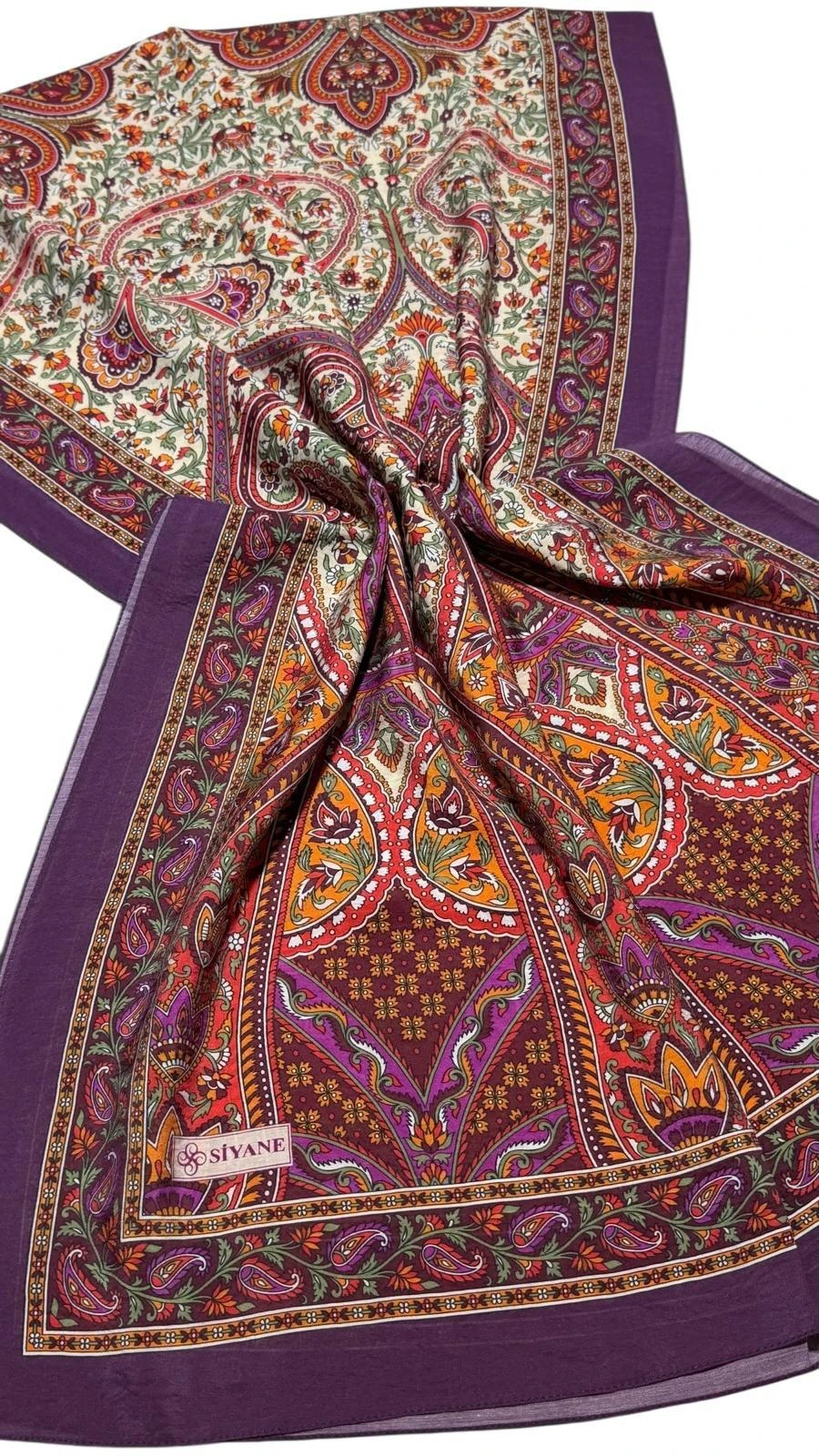 MÜRDÜM Siyane Scarf Etnik Cupra Desen Şal