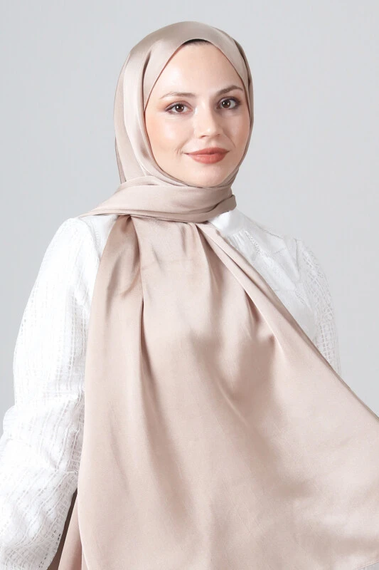 Nude Harem Scarf Como Saten Şal