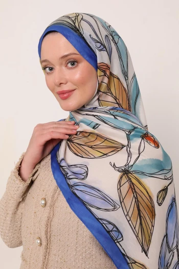 Saks Luvensara Yaprak Desen Flora Şal