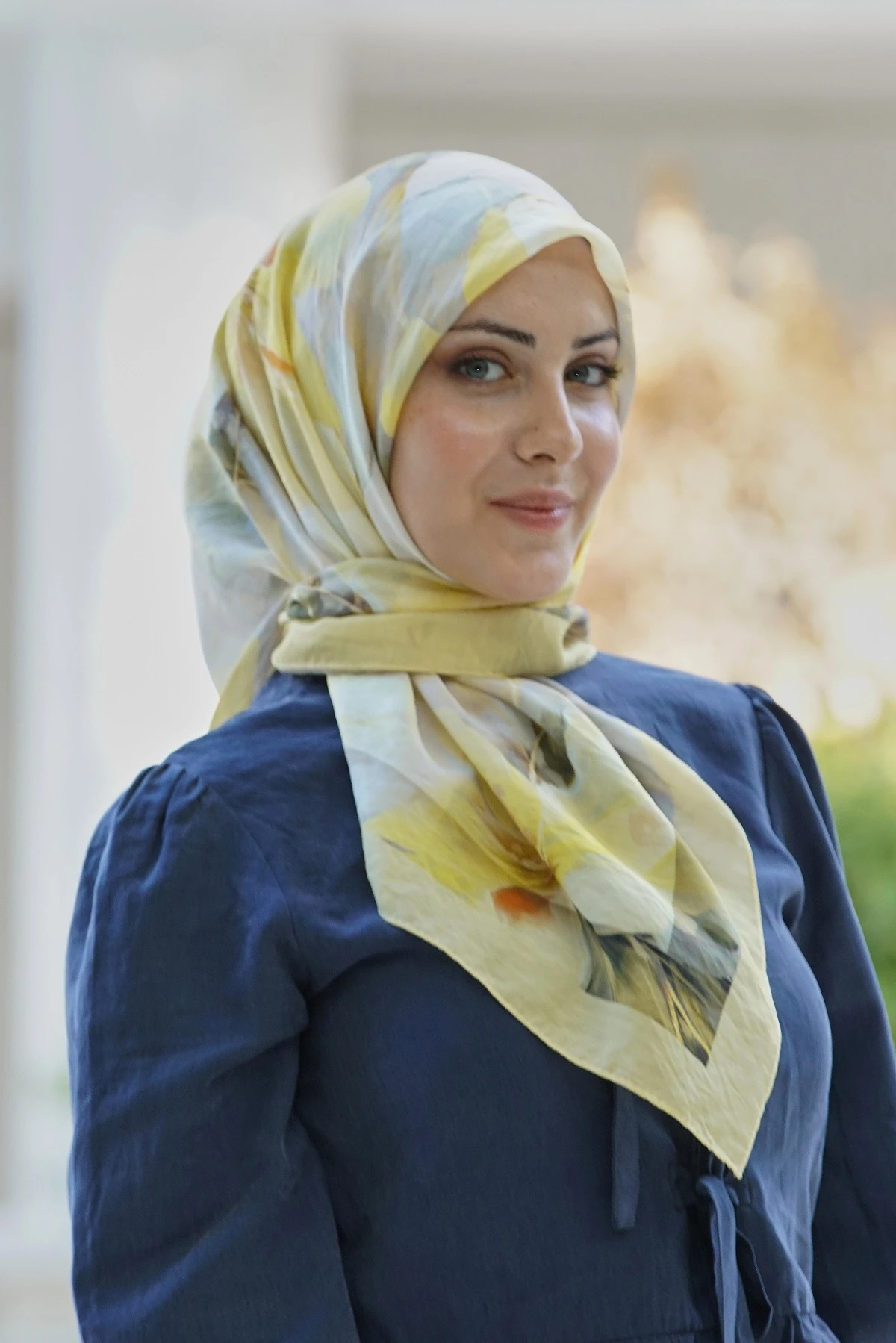 Sarı Loryan Scarf Diamond Elisa Eşarp