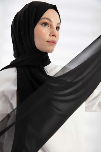 SİYAH Balse Şifon Şal