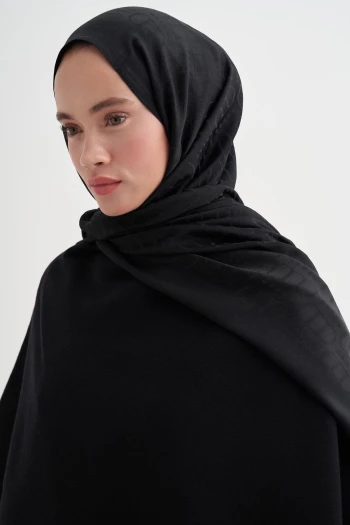 SİYAH Carell Luxe Desen Liora Pamuk Şal