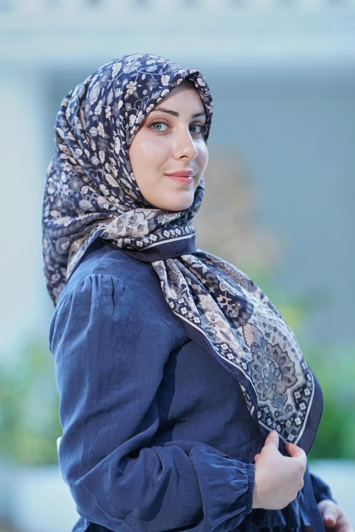 Siyah-Ekru Loryan Scarf Diamond Adel Eşarp