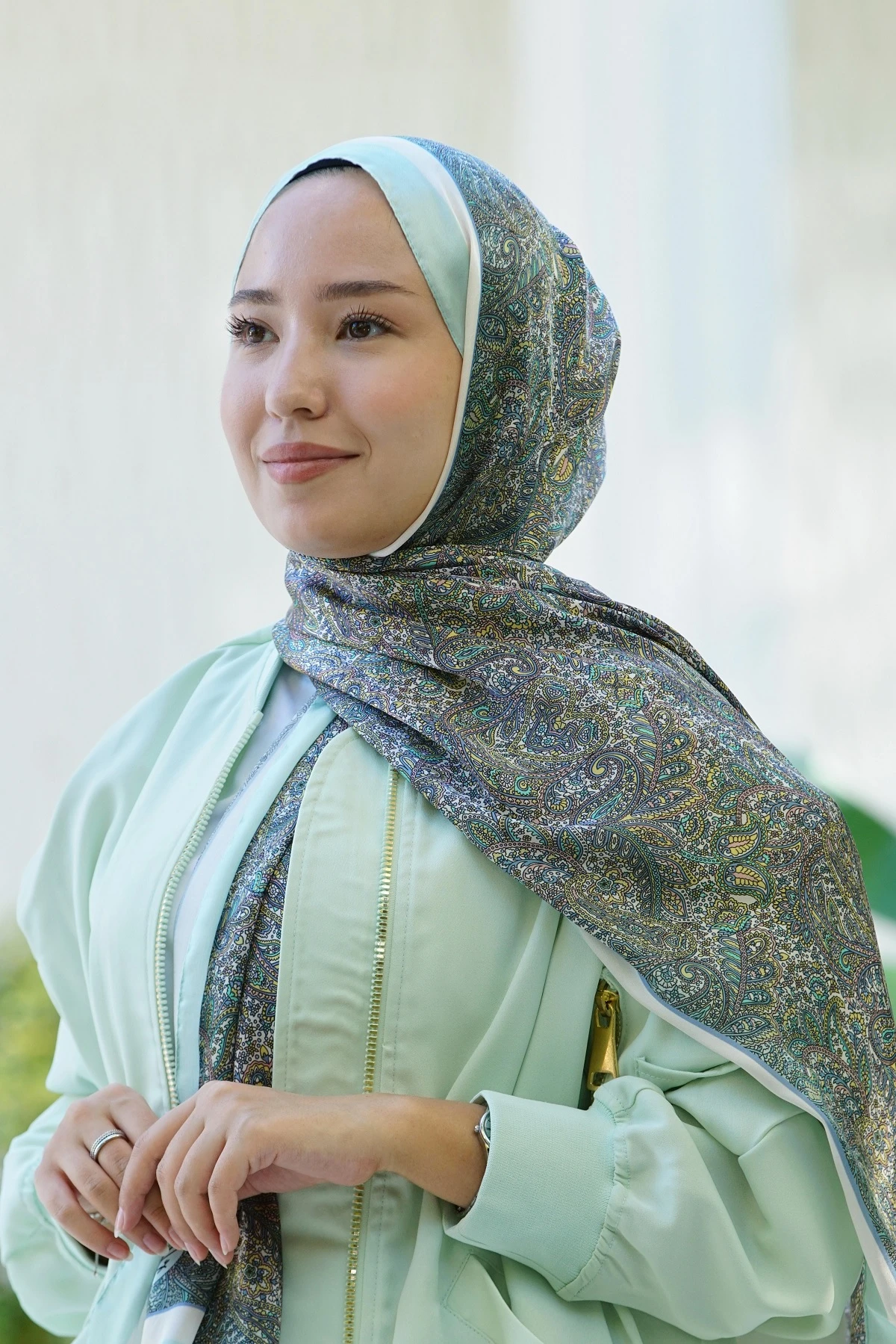 Turkuaz Loryan Scarf Zerre Degrade Etnik Şal