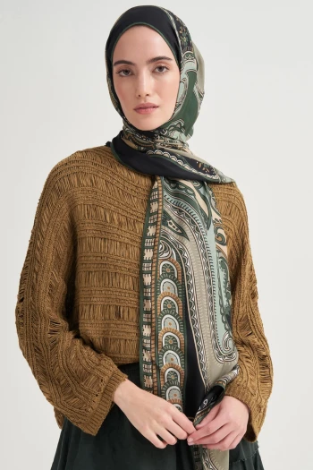 Zümrüt Yeşili Carell Lavina İncira Viskon Şal