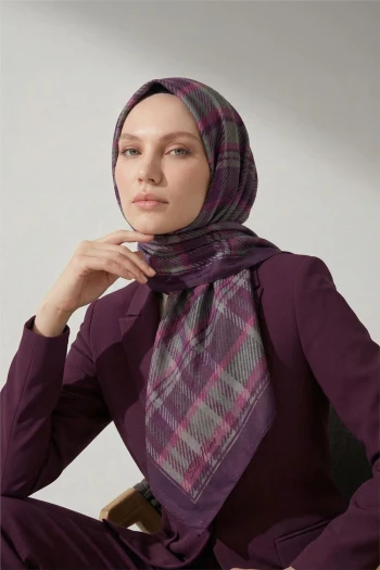 08 Silk Home Ekose Desen Velora Eşarp