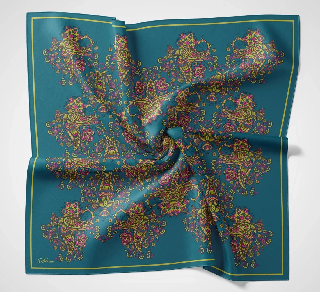 08 Silk Home Etnik Kenar Bordürlü Velora Eşarp