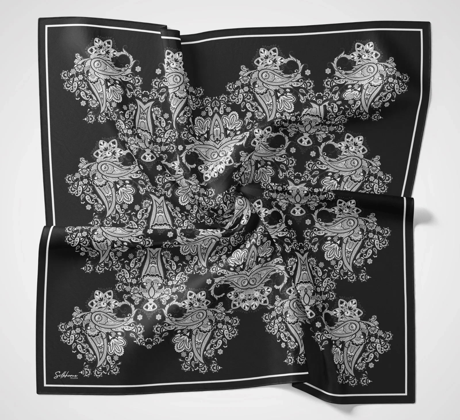 09 Silk Home Etnik Kenar Bordürlü Velora Eşarp