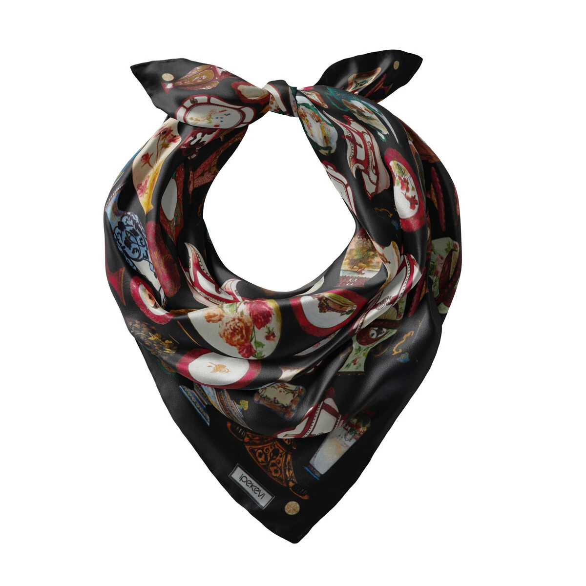 SİYAH İpekevi İpek Mendil 1249