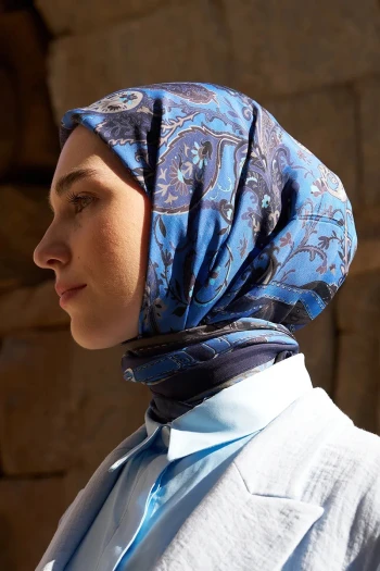 LACİVERT ED Scarf Glaze Mistral Desen Eşarp