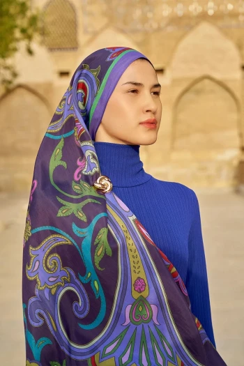 Mor ED Scarf Bramble Floş Viskon Şal